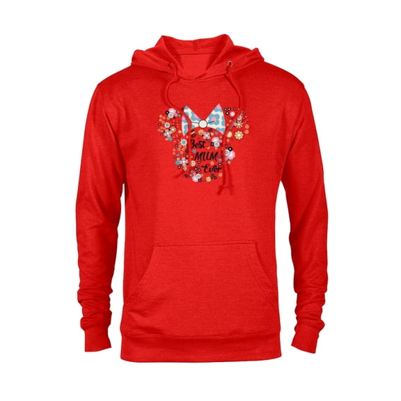 Disney Minnie Mouse Best Mum Ever Icon Flowers Mother’s Day - Pullover Hoodie for Adults - Customized-Red