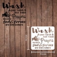 thumbnail image 2 of Bathroom Stencil Decoration Template 11.8x11.8 inch Plastic Wash Your Hands Stencils Square Reusable Stencils for Painting on Wood Floor Wall and Fabric, 2 of 7
