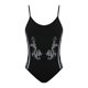 thumbnail image 1 of Gibobby pantalones siameses de pierna ancha Mono de moda de verano para mujer, sin mangas, ajustado, estampado, tipo mono con tirantes(Negro， S), 1 of 5