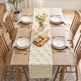 thumbnail image 5 of 13x60" Beige Soft Plush Faux Fur Jacquard Big Stars Memorial Day Table Runner, 4th of July Holiday Kitchen Dining Table Decoration for Home Party Decors by JEWLALO, 5 of 13