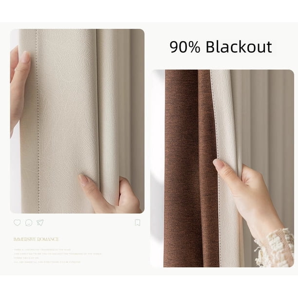 Cortinas para ventana de sala de estar de 310cm de altura, cortinas opacas para dormitorio, cortina oscura, tratamiento de ventana con aislamiento térmico, 90-95%