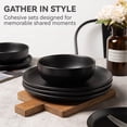 thumbnail image 4 of WEGFTDUOP 12-Piece Stoneware Dinnerware Set - Microwave & Dishwasher Safe Plates and Bowls for 4, Scratch Resistant Ceramic Dinner Plates Set with Matte Glaze, 4 of 8