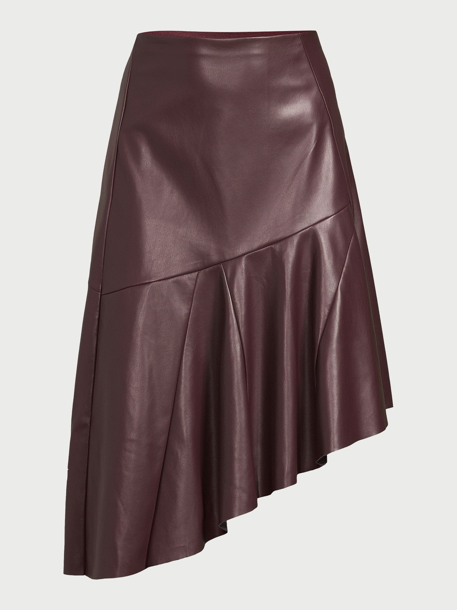 A Line Skirts For Women Midi Length Pleat Faux Leather Midi