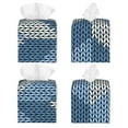 thumbnail image 2 of Picia Cozy Knitted Blue Chevron Pattern Tissue Box Cover,PVC Leather Square Holder,Tissue Box Holder with Magnetic Bottom,Facial Paper Organizer Dispenser-5.2"X5.2"X5.2", 2 of 8