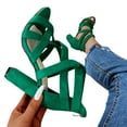 thumbnail image 3 of Akiihool Womens Heels Dressy Womens Sandals Open Toe Strappy Sandals Fashion Wedding Party Evening Dance Ankle Strap Dress Pump Sandals Shoes (Green,10), 3 of 5