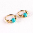 thumbnail image 1 of Anillo de nariz envuelto en turquesa, perno prisionero de hueso de oreja, nariz perforada, 2 piezas de oro, 1 of 3