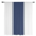 thumbnail image 2 of Blue Solid Color Texture Semi Sheer Curtains Drapes for Living Room, Bedroom, French Doors Window 108 Inches Long, Simple Blue Pattern Rod Pocket Chiffon Curtain Drapery Voile Draperies Panel, 2 of 6
