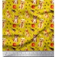 thumbnail image 1 of Soimoi Modal Satin Fabric Footprint,Dog & Cat Animal Printed Fabric 1 Yard 42 Inch Wide, 1 of 3