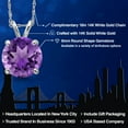 thumbnail image 2 of Gem Stone King 14K White Gold Purple Amethyst Pendant Necklace for Women | 2.10 Cttw | Gemstone February Birthstone | Round 9MM | With 18 inch Chain, 2 of 6