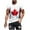 White â‘£, variant on Chiccall Mens USA Independence Day Patriotic Day American Flag Crew Neck Short Sleeves Casual Loose Summer Plus Size Blouse T Shirts Tops