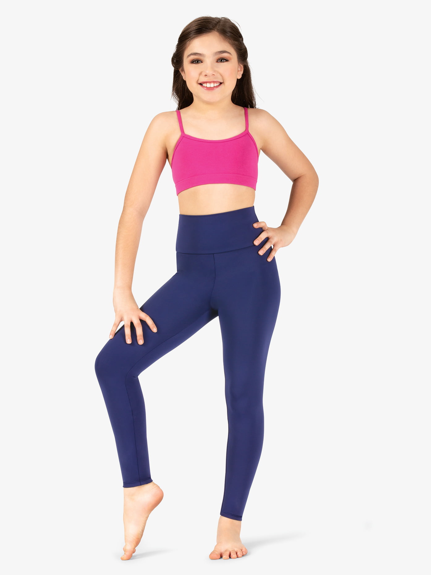Girls Shiny Metallic Full Length Active Wear Gym Workout Yoga Dance Leggings 