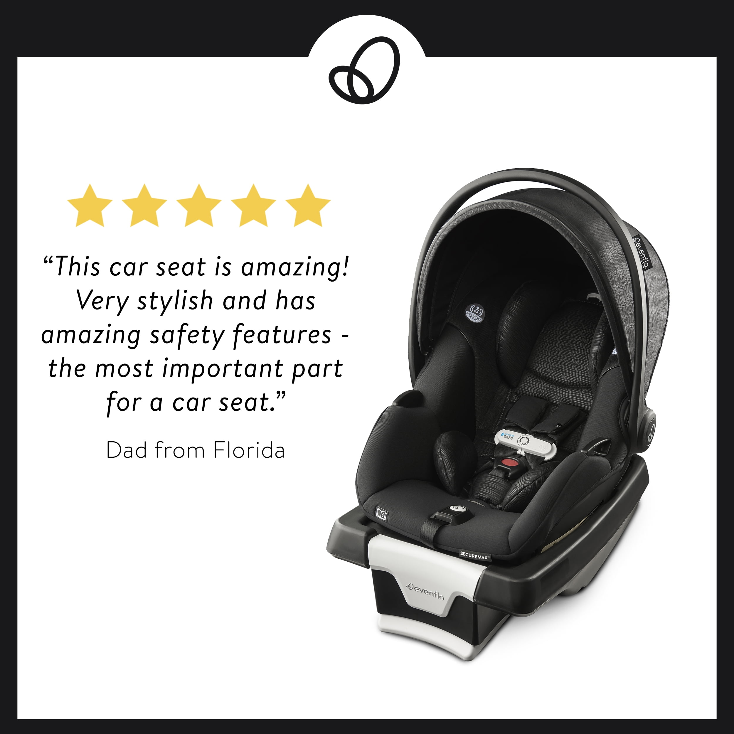 evenflo gold sensorsafe securemax smart infant car seat