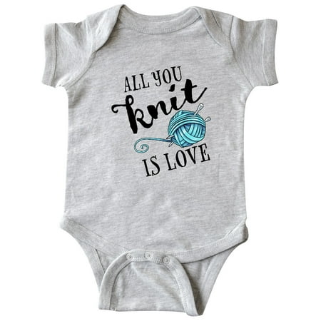

Inktastic All You Knit Is Love with Blue Yarn and Knitting Needles Gift Baby Boy or Baby Girl Bodysuit