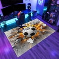 thumbnail image 4 of Sports Soccer Area Rugs, Ball Print Carpet, Washable Non Slip Low Pile Soft Rug for Bedroom Living Room Decor Mat 4ftx6ft, 4 of 8
