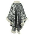 thumbnail image 6 of Puntoco Women Clearance Women's Autumn Leopard Winter Ladies Hairball Cloak Shawl Tops Beige One Size(One Size), 6 of 9
