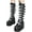 B-Black, variant on Women's Fashion Platform Punk Goth Mid Calf Boots Rivets Metal Decoration Back-Zip Knee High Motorcycle Booties Combat Boots