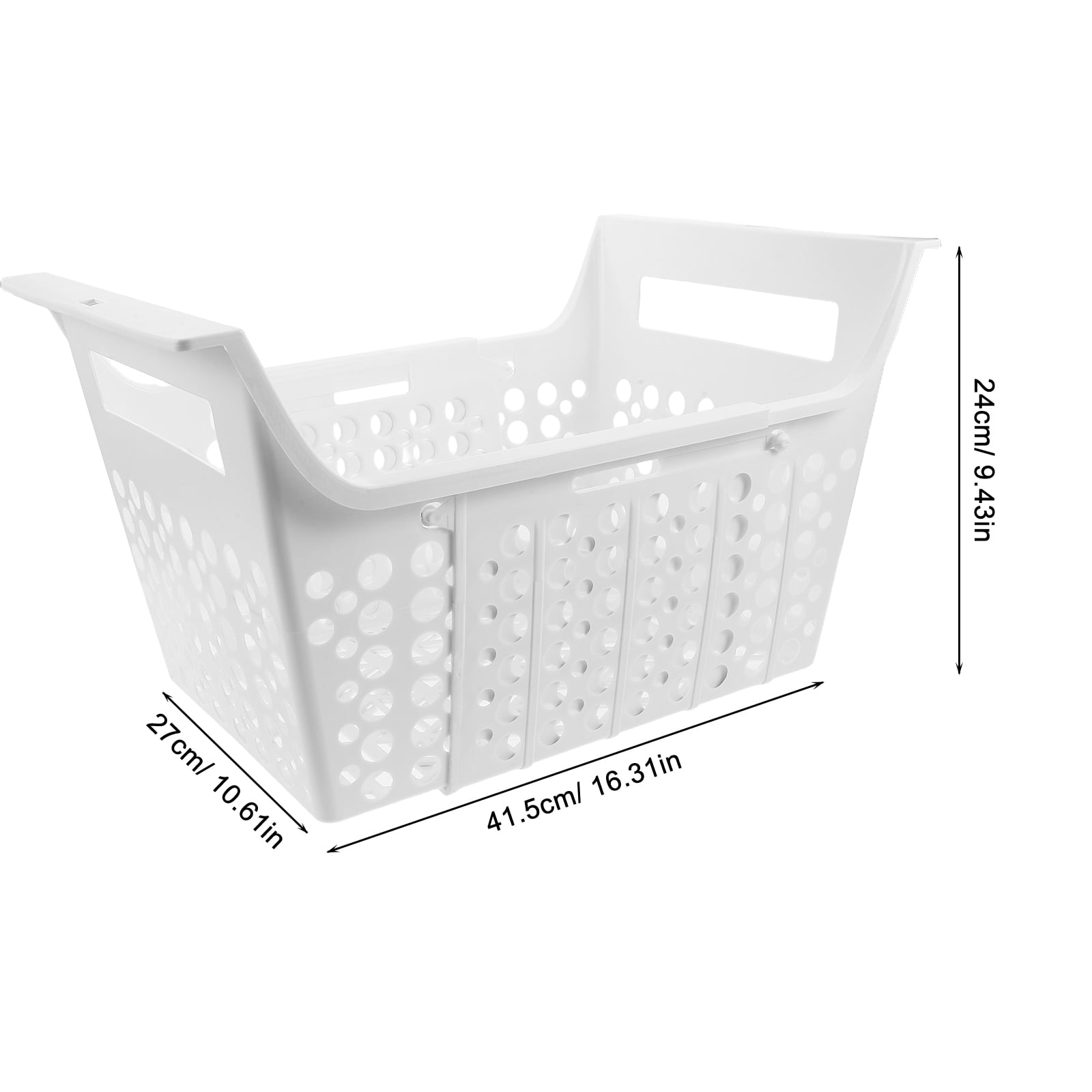PENIKOKO White Wire Freezer Basket with Builtin Shelf and Universal Fit for Home Fridge Organization
