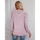thumbnail image 4 of Camisa de manga larga para mujer Manga larga de soplo Manga larga Cuello en V Color puro Mujer Camisetas básicas para mujeres Luz púrpura S, 4 of 6