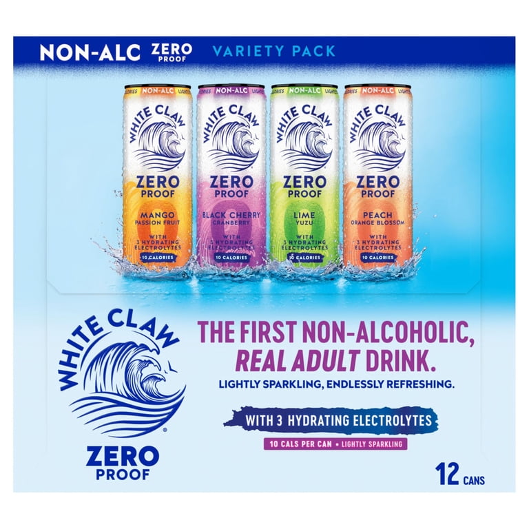 White Claw 0% Alcohol Seltzer Premium Variety Pack, Tropical Lime