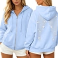 thumbnail image 2 of vigerkar Womens Rhinestone Wings Zip Up Hoodie Long Sleeve Fall Jacket S-3XL (Light Blue, L), 2 of 6