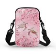 thumbnail image 2 of HELLHERO Polyester Adjustable Shoulder Strap Crossbody Bag with Zipper Closed Crossbody Bags for Travel Daily Use(Pink Roses on Light Pink), 2 of 7