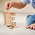 thumbnail image 4 of Fwttom Personalized Wooden Name Money Box Wooden Deposit Box Twenty Six English Letters, 4 of 5