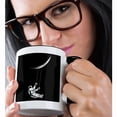 thumbnail image 2 of 3drose, Astronaut Spaceman with Moon Fantasy Earth, 11oz Two-tone Black Mug, 2 of 6