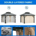 thumbnail image 5 of Dextrus 10x10ft Gazebo Double Roof Canopy with Netting and Curtains, Outdoor Gazebo 2-Tier Hardtop Galvanized Iron Aluminum Frame Garden Tent for Patio, Backyard, Deck and Lawns, 5 of 5
