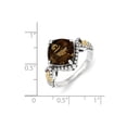 thumbnail image 3 of Sterling Silver w/14ky Smoky Quartz Cushion Ring, 3 of 3