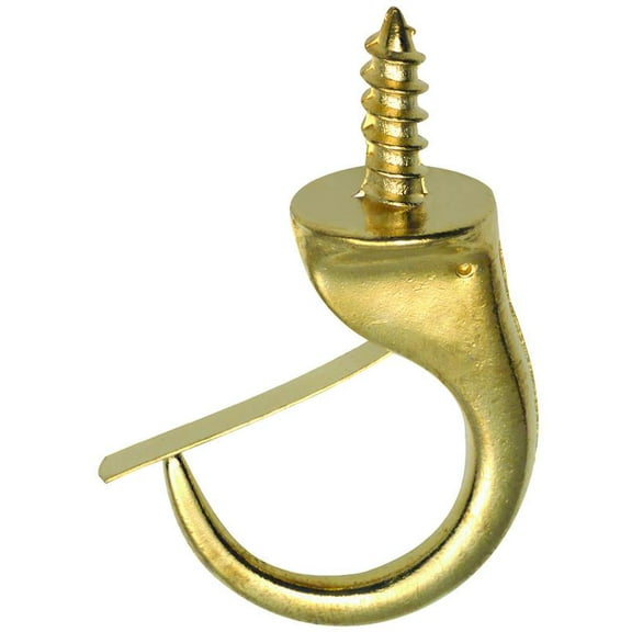 Ook 50361 Safety Cup Hook, Brass, 1-1/4"