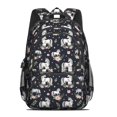 thumbnail image 2 of Unicorn and Horse Black Pattern Backpack for School, Cute School Bag with Adjustable Shoulder Straps and Padded Back, 16.9"x12.6"x5.9", 2 of 4
