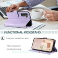 thumbnail image 3 of for Samsung Gaalxy S21 Plus Wallet Case, Elegant PU Leather Shoulder Strap & Wrist Strap Kickstand Card Slots Magnetic Closure Full Body Protection Phone Case for Samsung Gaalxy S21 Plus, Purple, 3 of 8