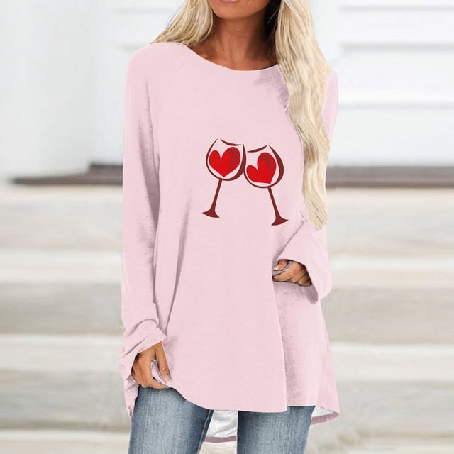 Offre du Jour! Aqestyerly Pull Décontracté Imprimé pour Femmes, Manches Longues, Col Rond