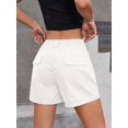thumbnail image 6 of EMMIOL Women's Mid Waist Cargo Shorts Elastic Waist Casual Summer Cotton Shorts with Pockets, 6 of 6