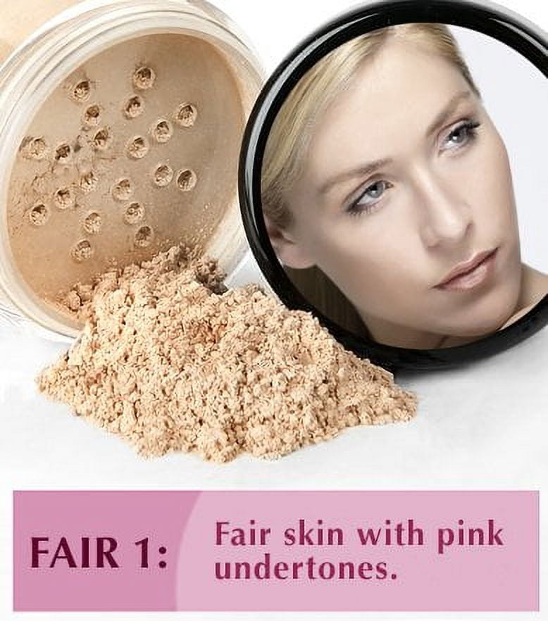 TIMELESS LOOK KIT (FAIR 1) Full Size Mineral Makeup Set Matte Foundation Bare Face Sheer Powder Cover