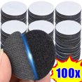 thumbnail image 2 of 100/2Pcs Double Sided Adhesive Tape Self-Adhesive Fixing Patch Stickers Non-slip Hook And Loop Fastener Tape For Home Carpet Pad 10pcs(5pair)-Black About 5CM, 2 of 6
