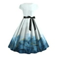 thumbnail image 1 of Vestido Corto de Verano Floral Encaje Imprimido Cuello Redondo Vestido Grande Del Doblado, Vestido de Verano Casual, 1 of 3