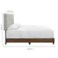 thumbnail image 2 of Modway Rhiannon Diamond Tufted Upholstered Fabric Wood Queen Bed in Walnut/Beige, 2 of 5