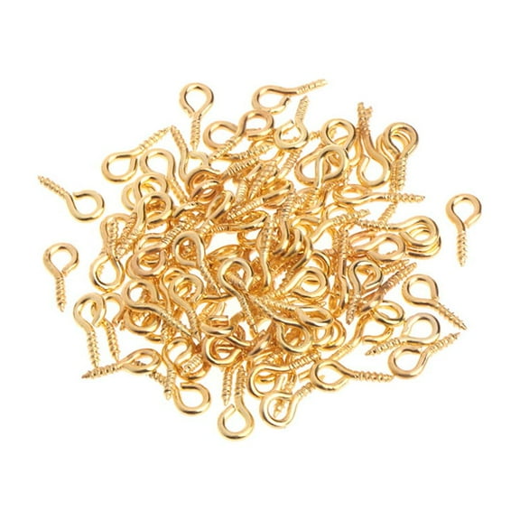 Necvior 100pcs Small Tiny Eye Pins Eyepins Hooks Eyelets Screw Threaded Metal Clasps Hook Jewelry Findings For Making