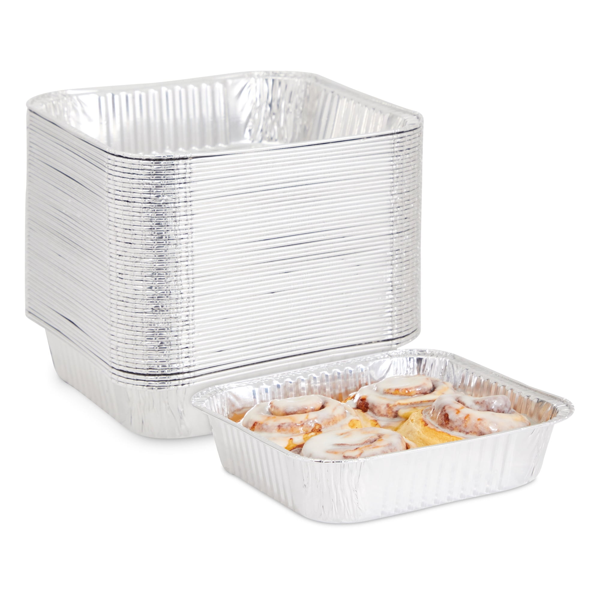 8x8 Foil Pans with Lids (20 Count) 8 Inch Square Aluminum Pans with Co –  Stock Your Home