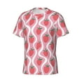 thumbnail image 3 of Yiaed Strawberries Print Mens Short Sleeve Tight Fit T-Shirt, Crewneck Casual Tee-Small, 3 of 5