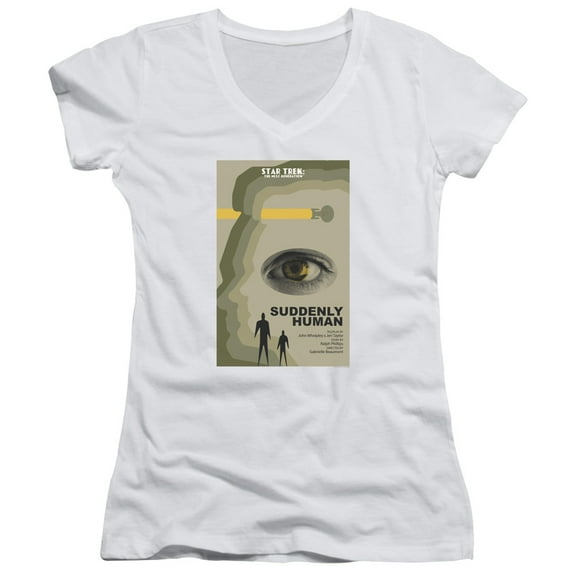 Star Trek Tng Season 4 Episode 4 Junior Women's V-Neck T-Shirt White