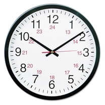 10441 - 24-Hour Round Wall Clock, 12.5in, Black