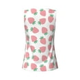 thumbnail image 5 of Xecao Strawberry print women's scoop neck, loose-fit workout tank tops for the gym., 5 of 9