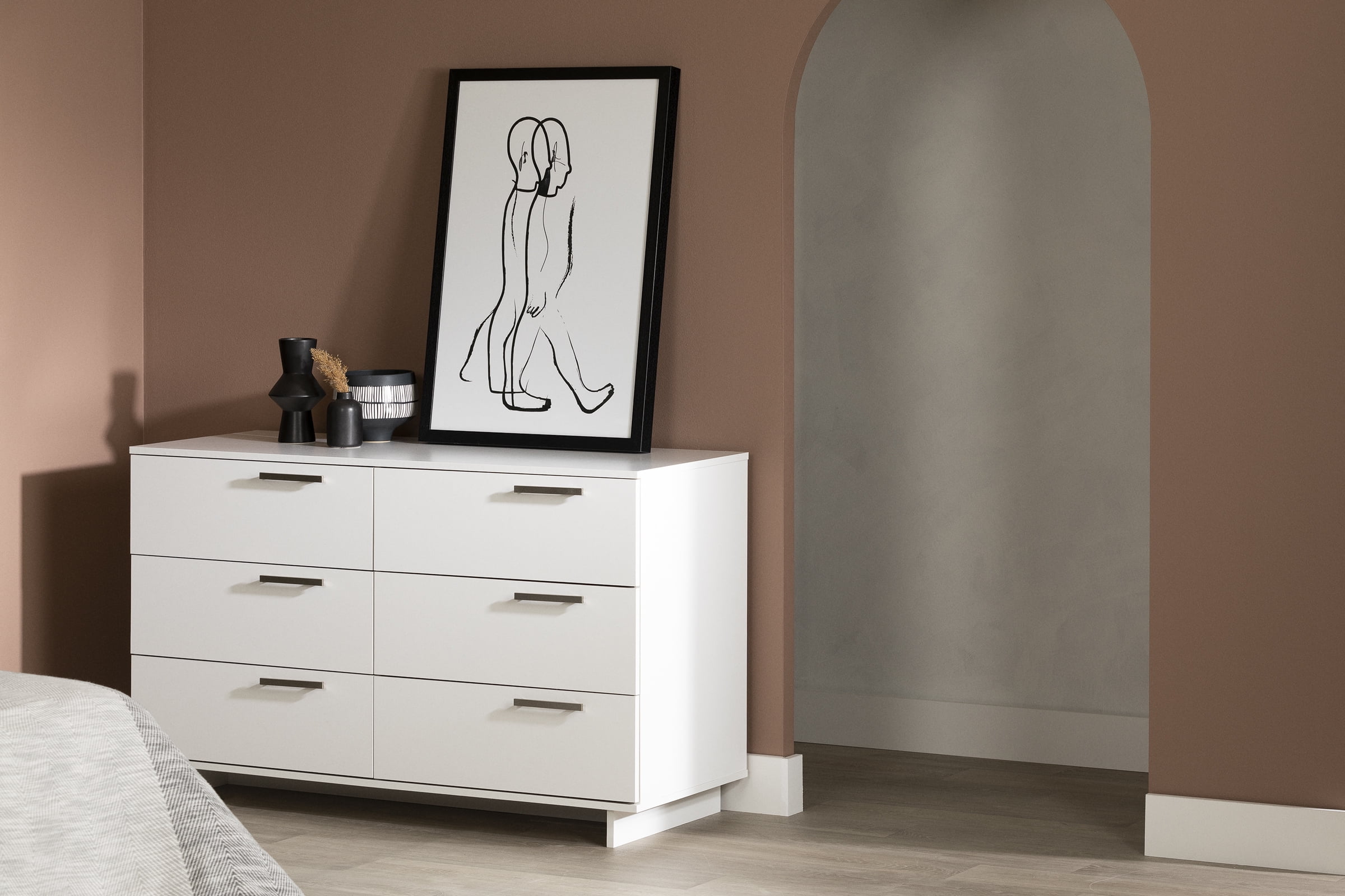 South Shore Cavalleri 6-Drawer Dresser for Adult, in Pure White