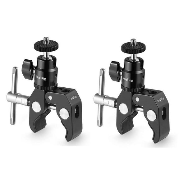 SmallRig 2 Pack CoolClamp Mount with 1/4" Screw Ball Head Mount