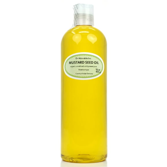 Dr Adorable - 16 oz - Mustard Seed Oil - Unrefined 100% Pure Organic Cold Pressed Natural