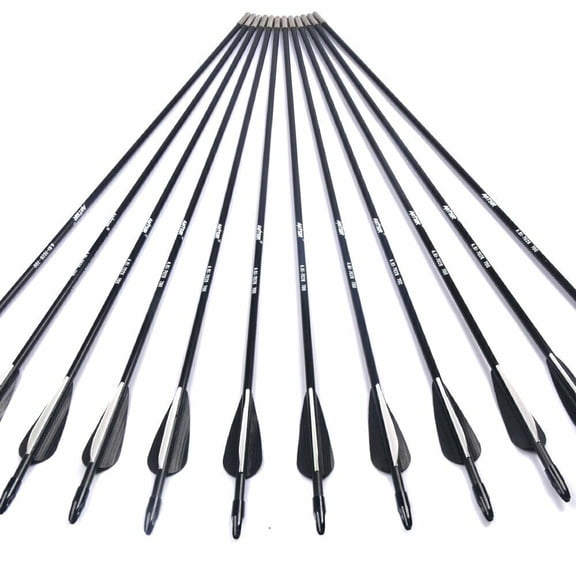 28" Archery Carbon Arrows Spine 700 For Recuve&Traditional Bow Hunting-12PCS