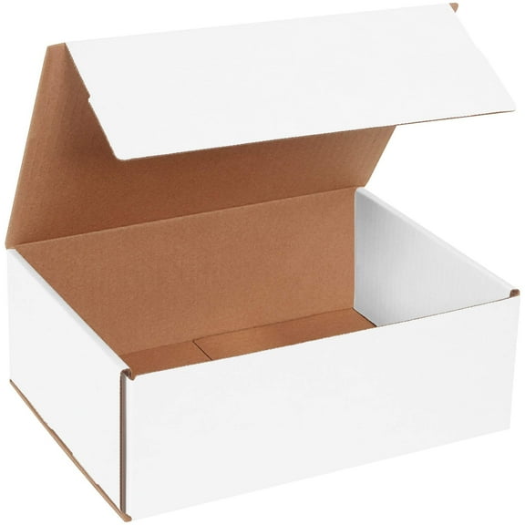 BOX USA BMLR1184 Corrugated Mailers, 11" x 8" x 4", White Pack of 50