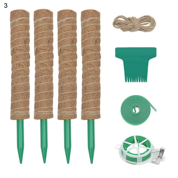4PCS Moss Coir Plant Support Stakes, Climbing Plant Support, Coconut Moss Rods for Indoor Plants, Monstera Adansonii, Creeper